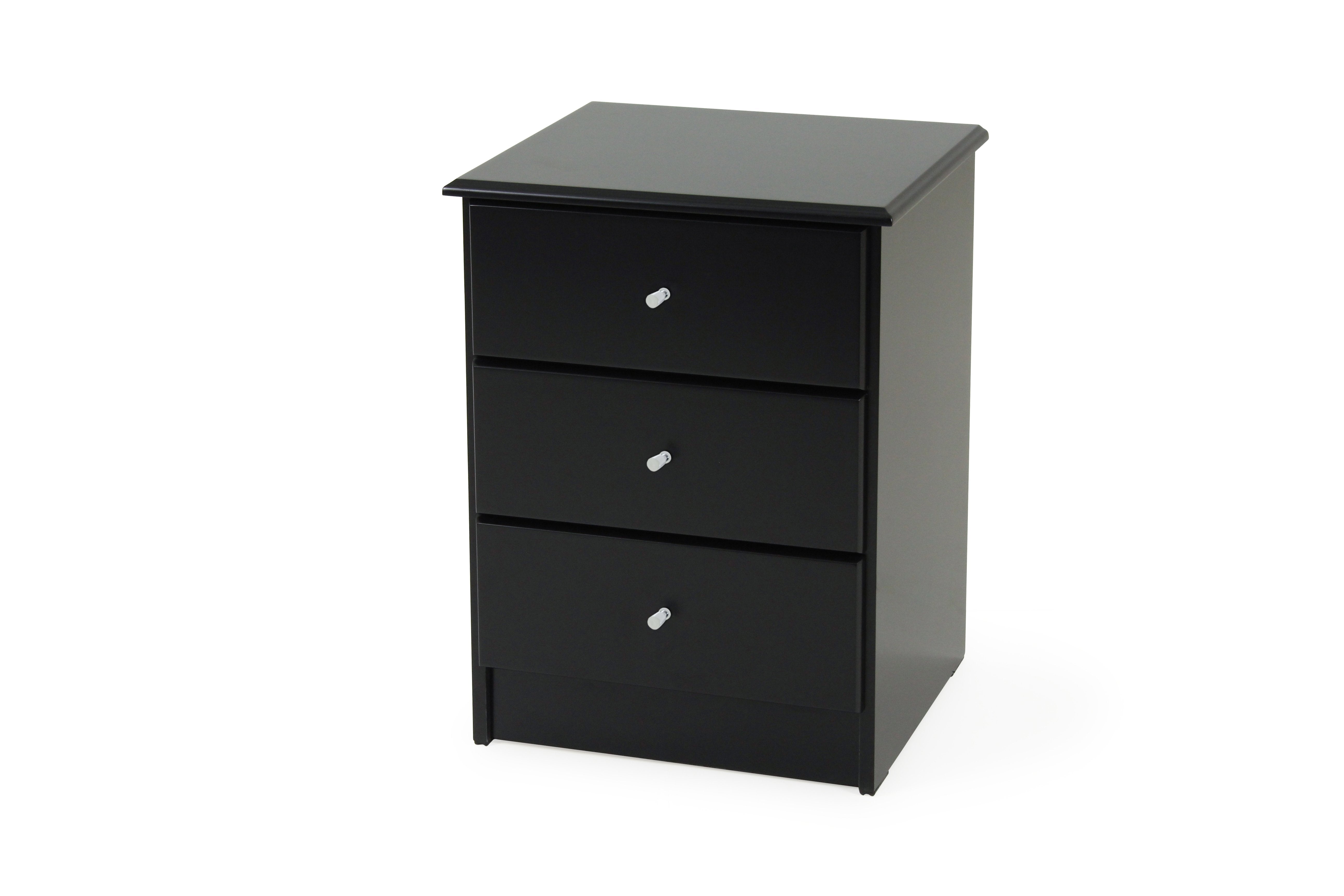 Black Pearl Bedside - Three Drawers