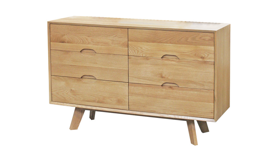 Elm Lowboy - Six Drawers