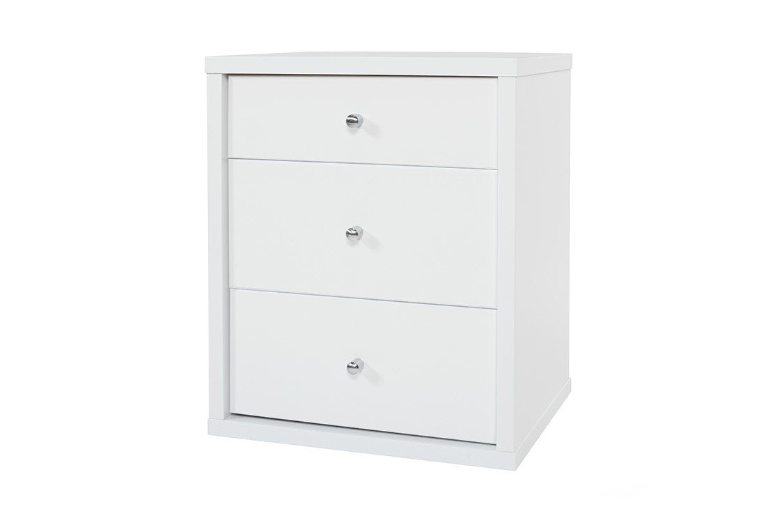 Cosmo Bedside White - Three Drawers