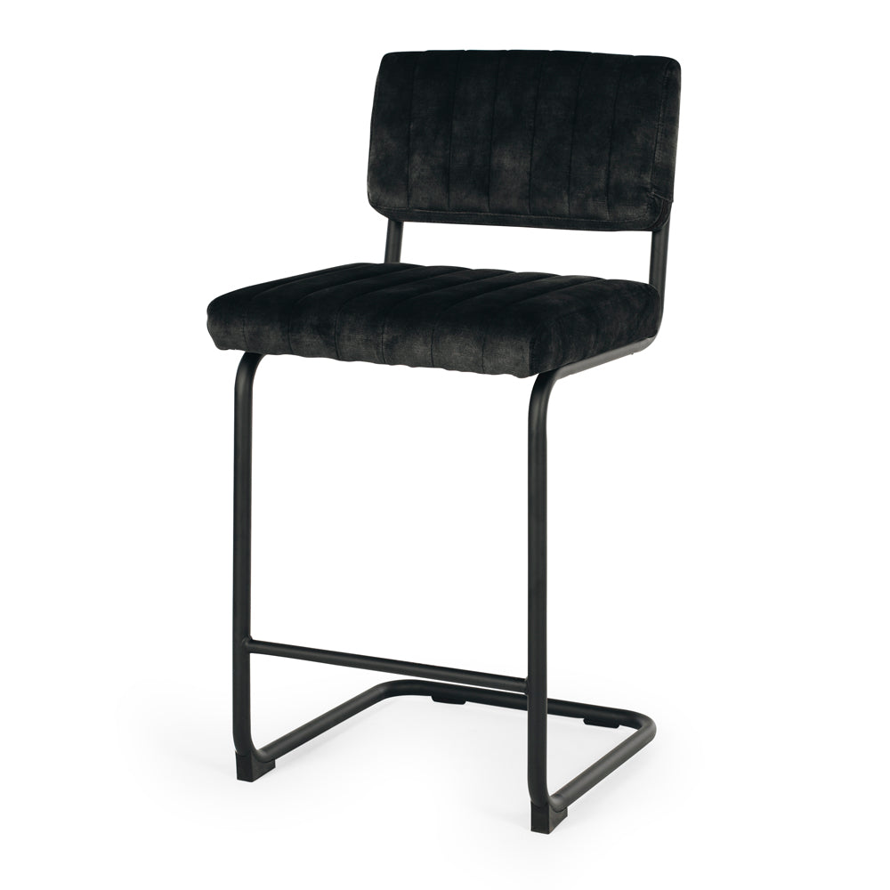 Halo Barstool Velvet Anthracite