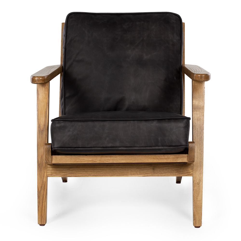 Hudson Armchair - Black Leather