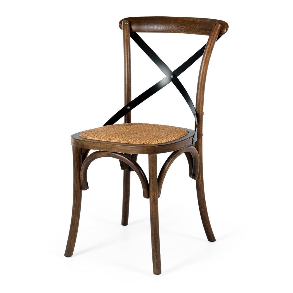 Villa X-Back Chair Deep Oak Rattan Seat