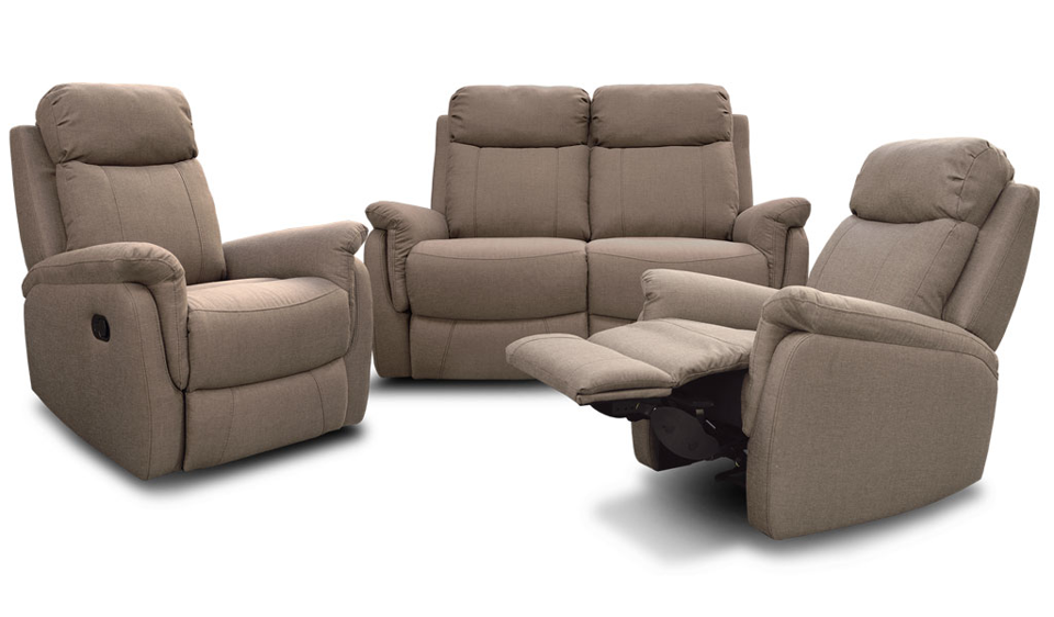 Alani Recliner Suite - Two Seater Recliner + Recliner + Recliner - Hay