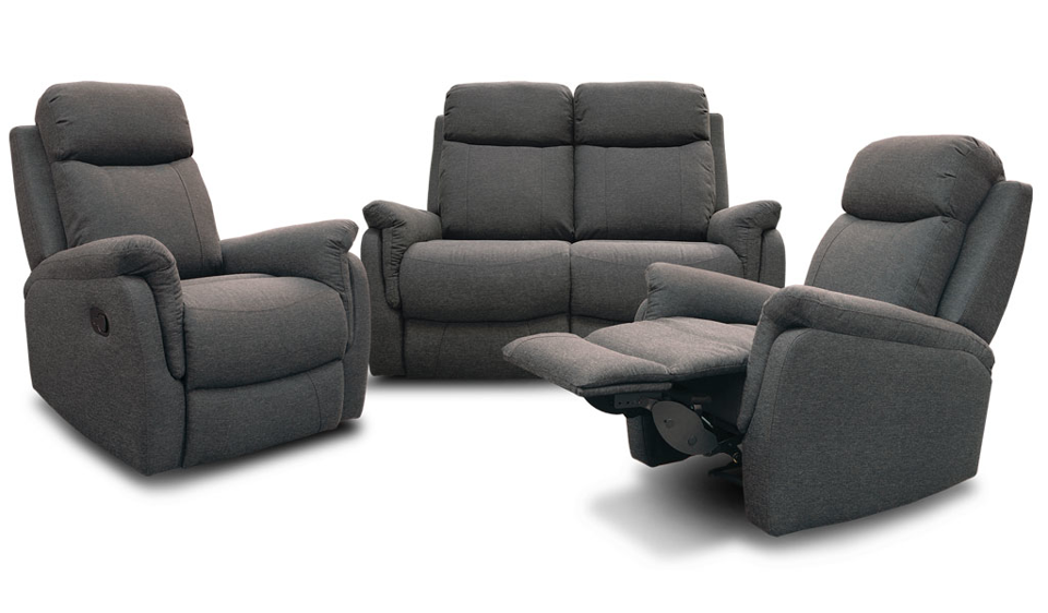 Alani Recliner Suite - Two Seater Recliner + Recliner + Recliner - Midnight