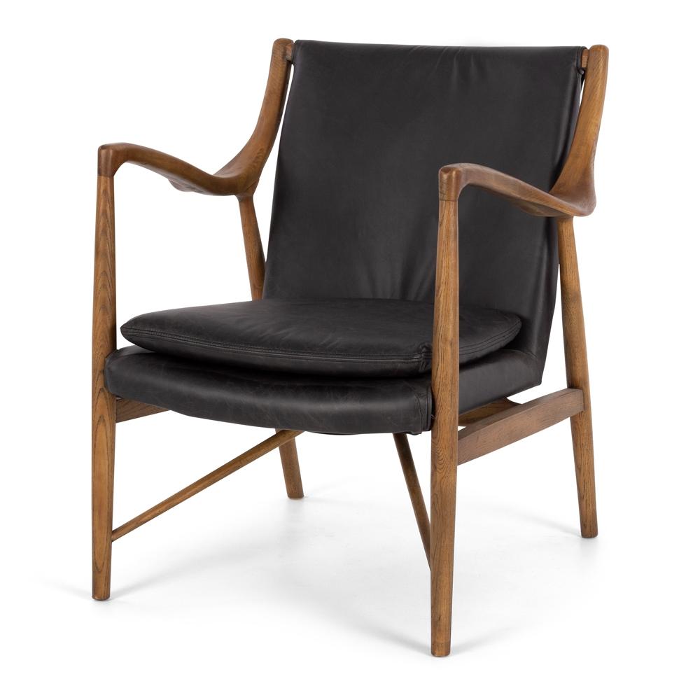 Finn Armchair - Black Wax Leather