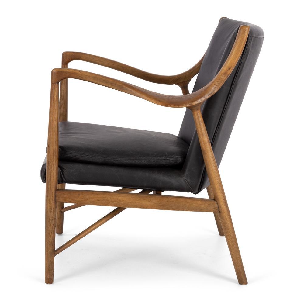 Finn Armchair - Black Wax Leather
