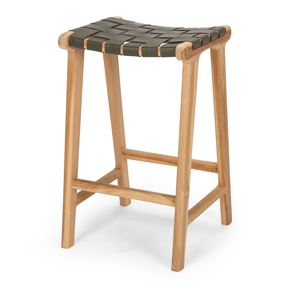 Indo Woven Barstool Olive