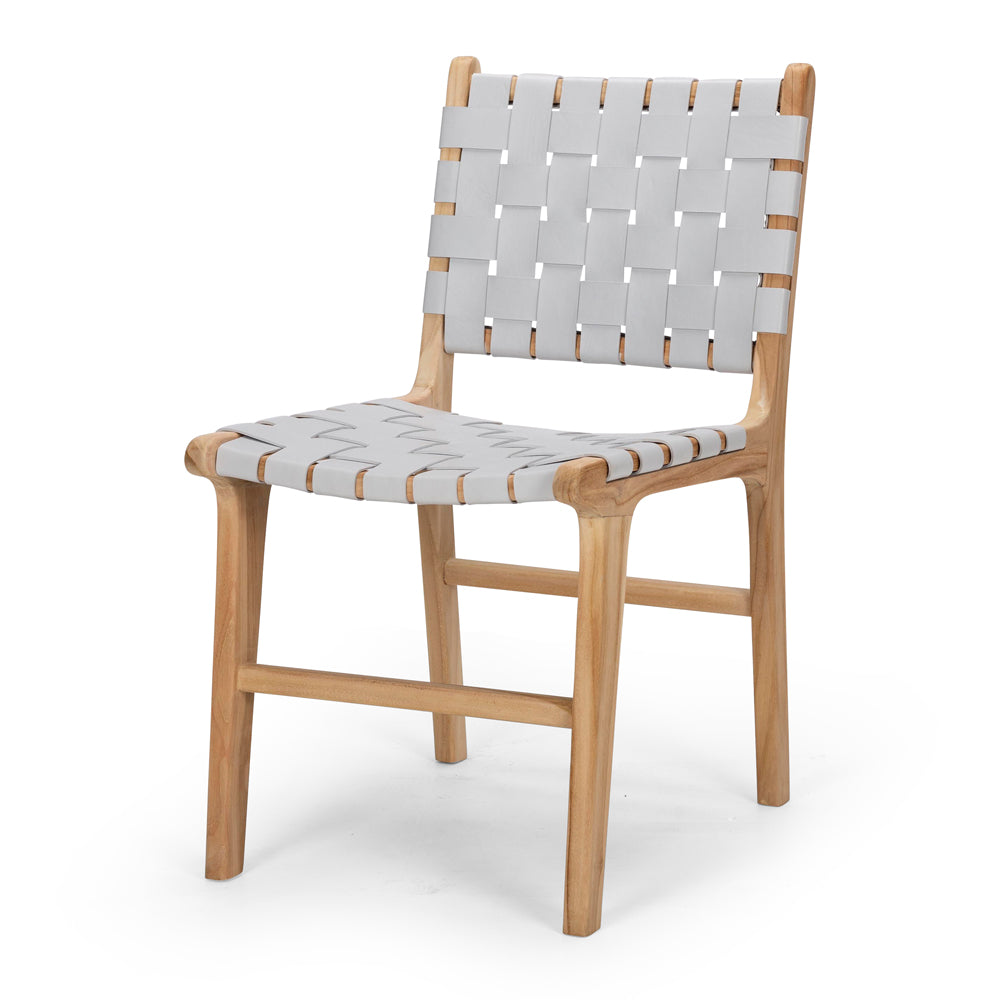 Indo Woven Dining Chair Duck Egg