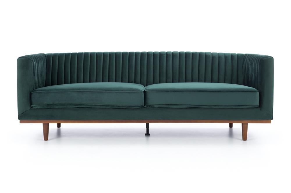 Madison Three Seater - Dark Green Velvet