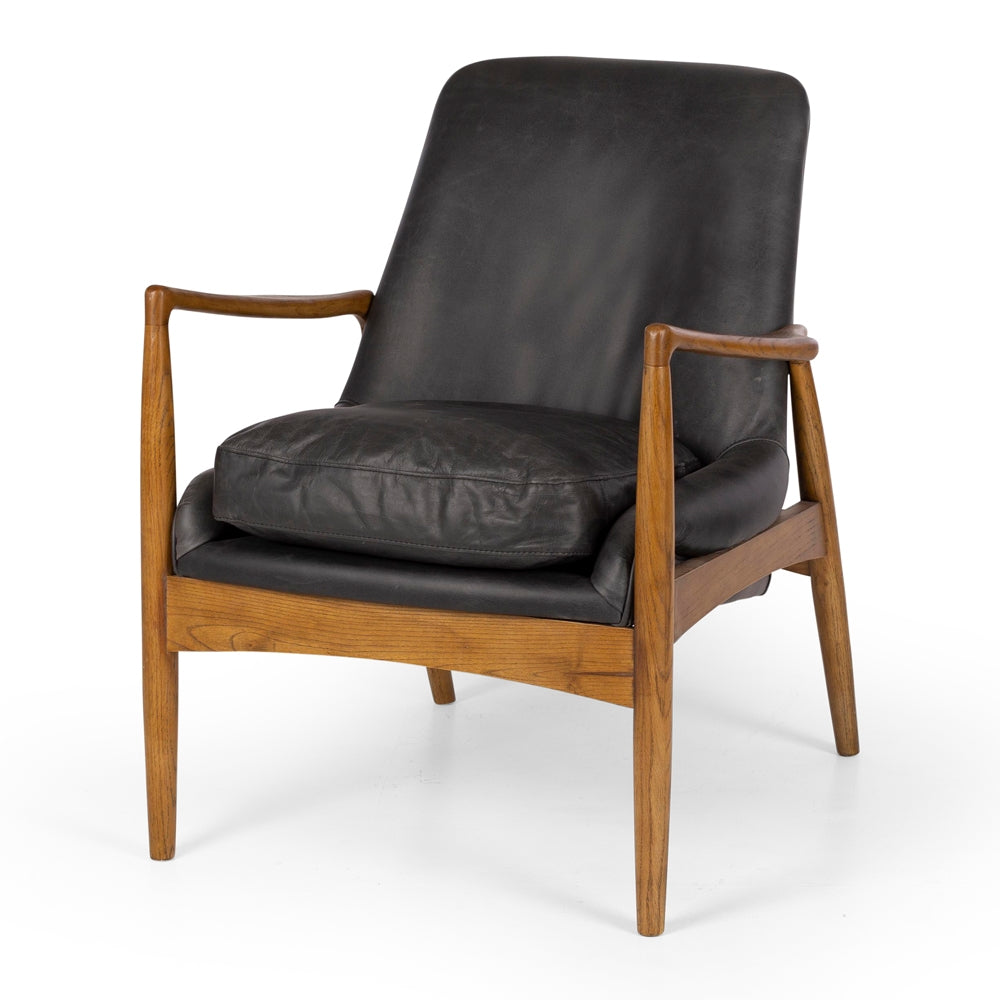 Steiner Armchair Black Wax Leather