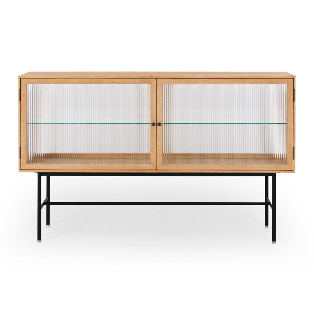 Kobe Sideboard (Natural Oak) Fluted Glass