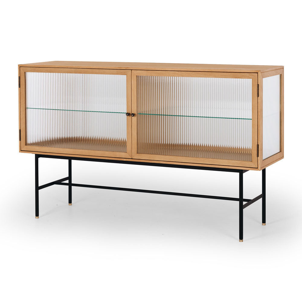 Fluted glass store sideboard