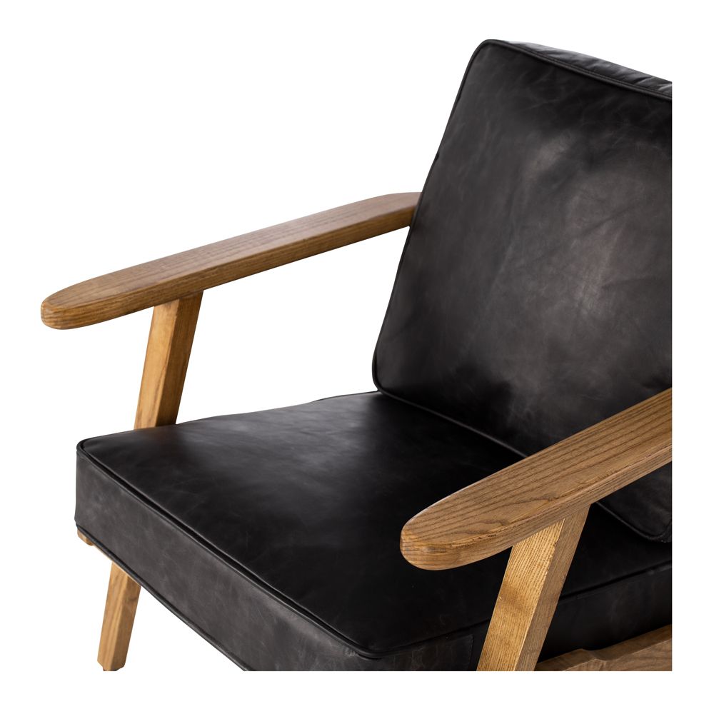 Hudson Armchair - Black Leather