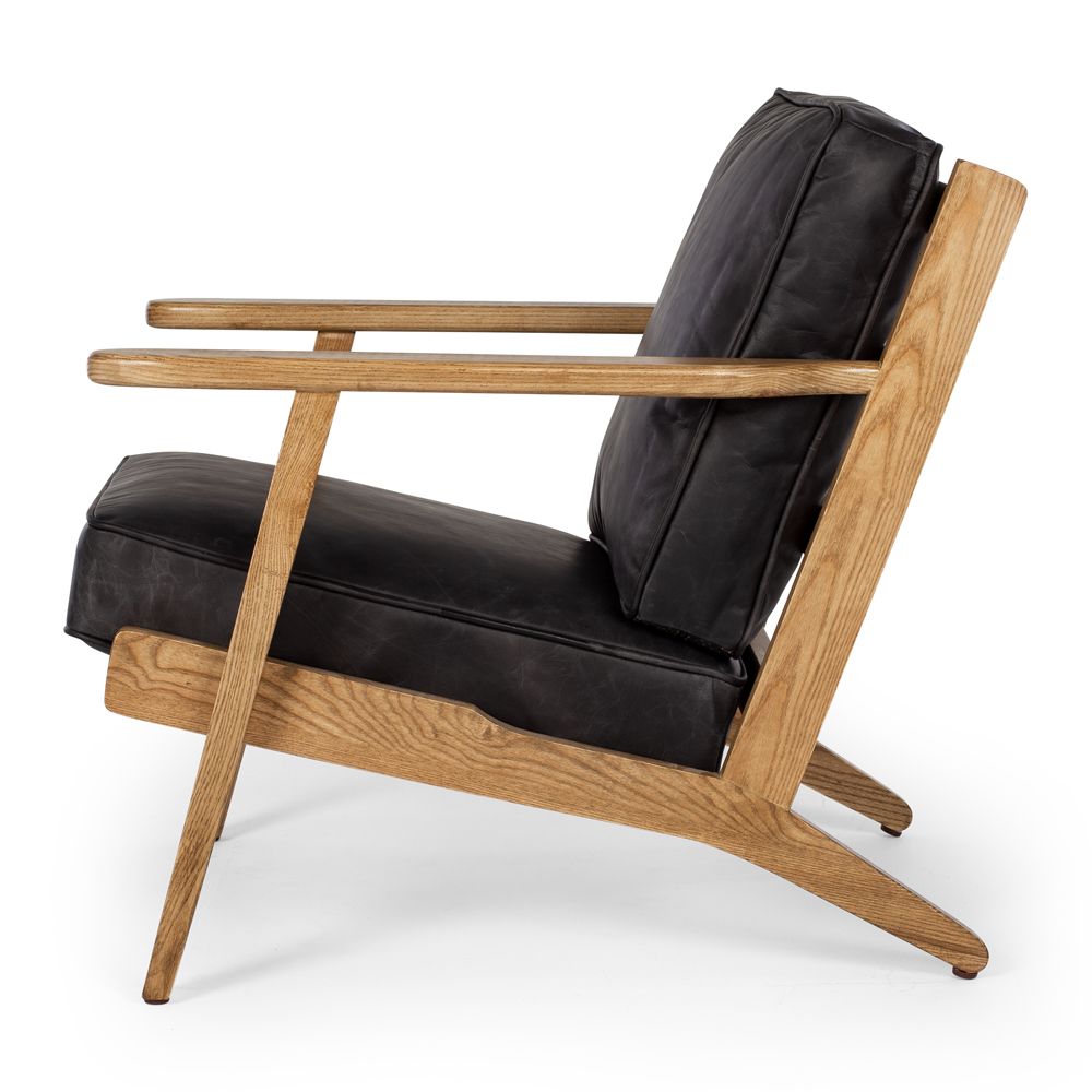Hudson Armchair - Black Leather