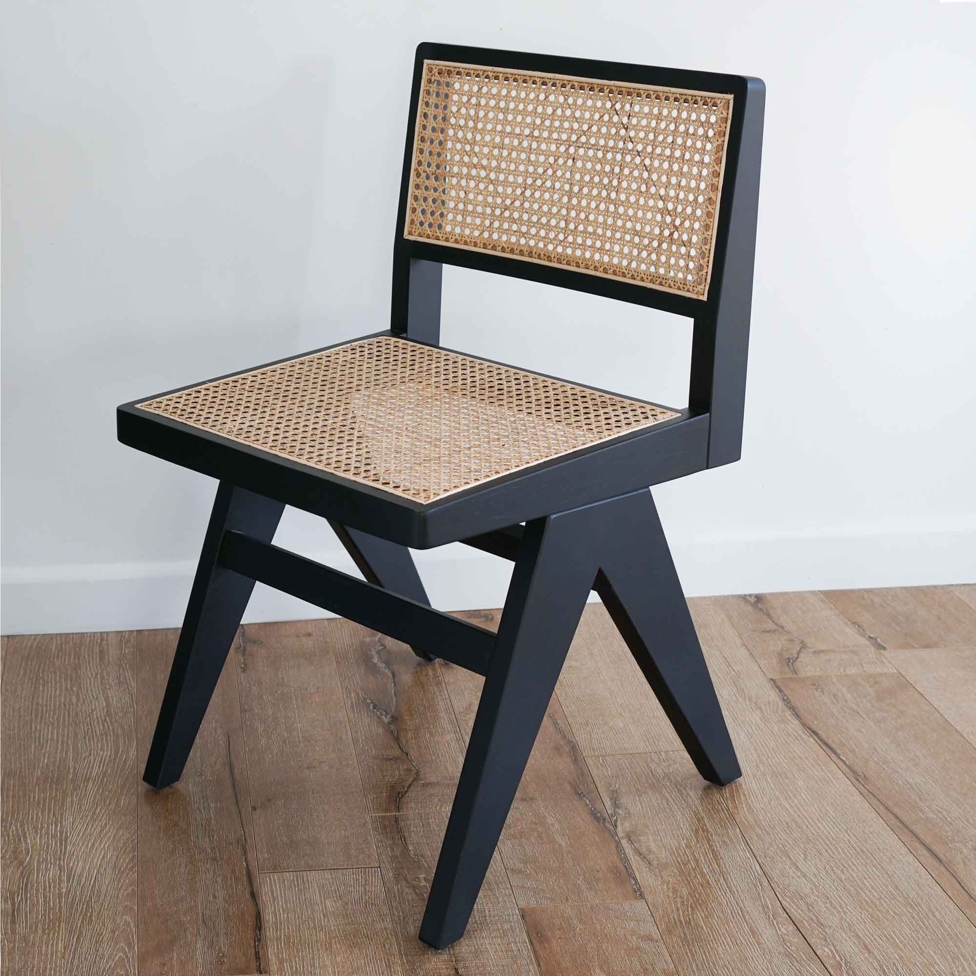 Palma Chair Black Oak Rattan Seat