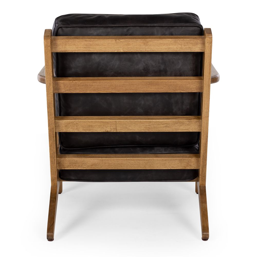 Hudson Armchair - Black Leather