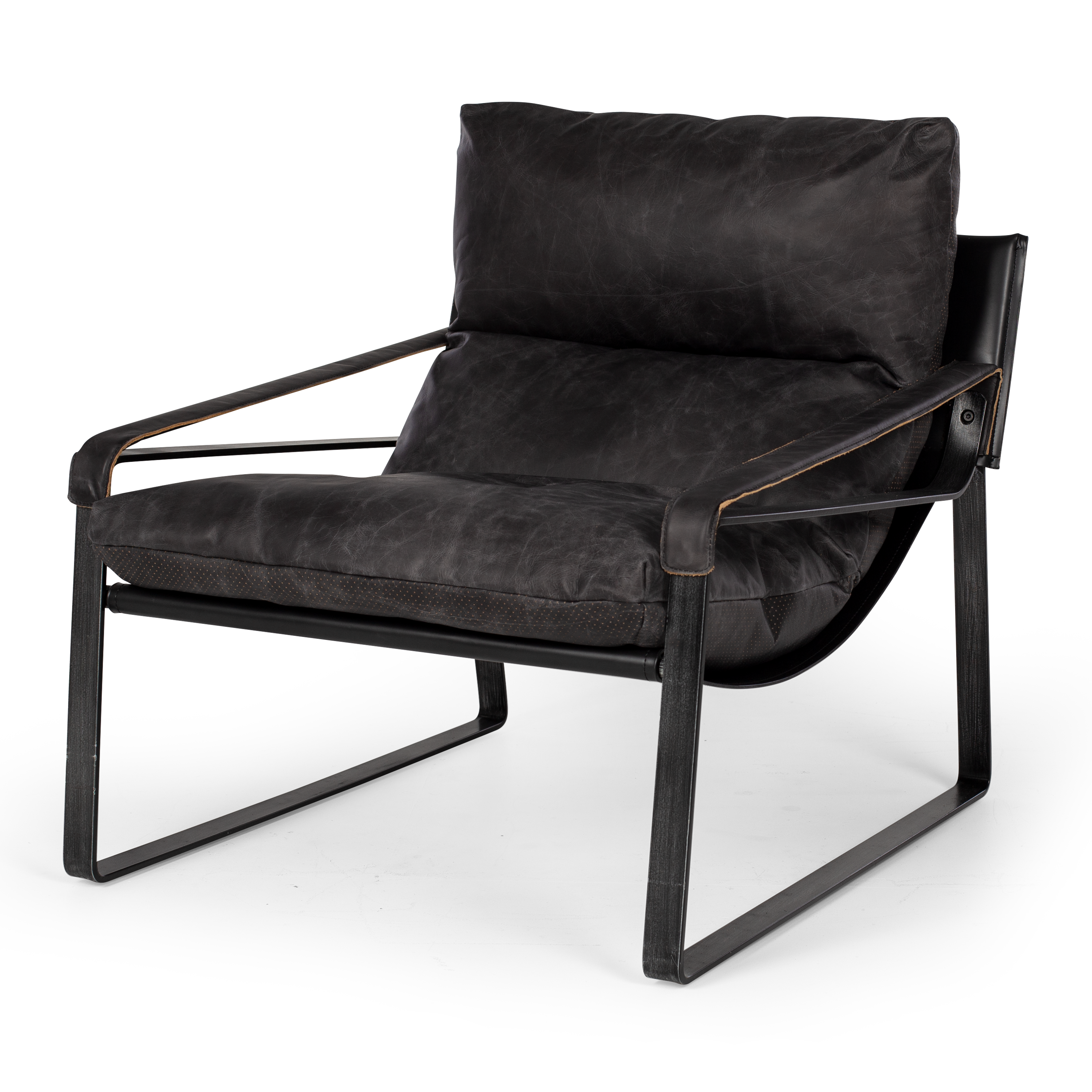 Bronx Armchair - Black Leather