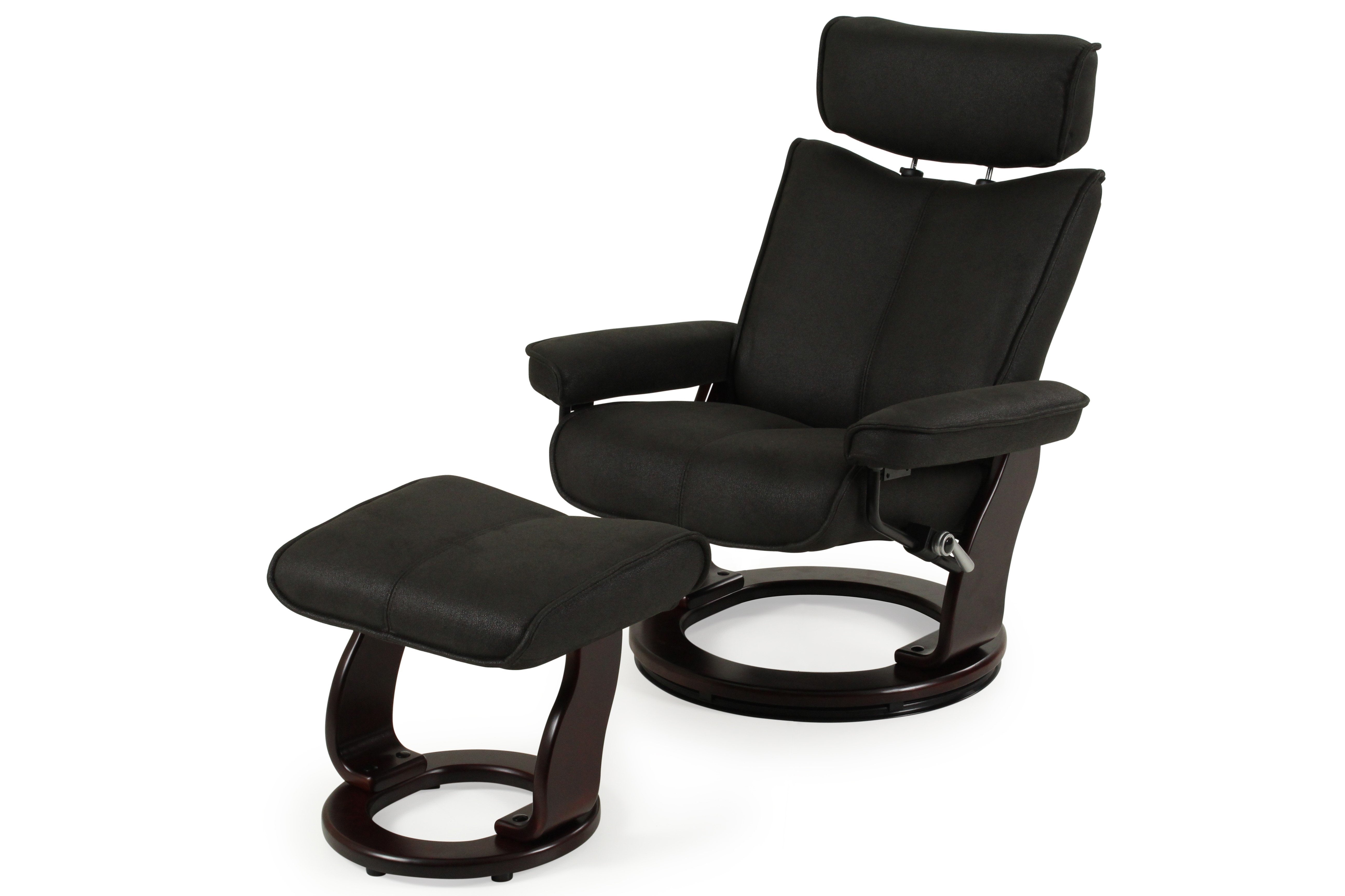 Malmo Fabric Chair And Footstool - Charcoal