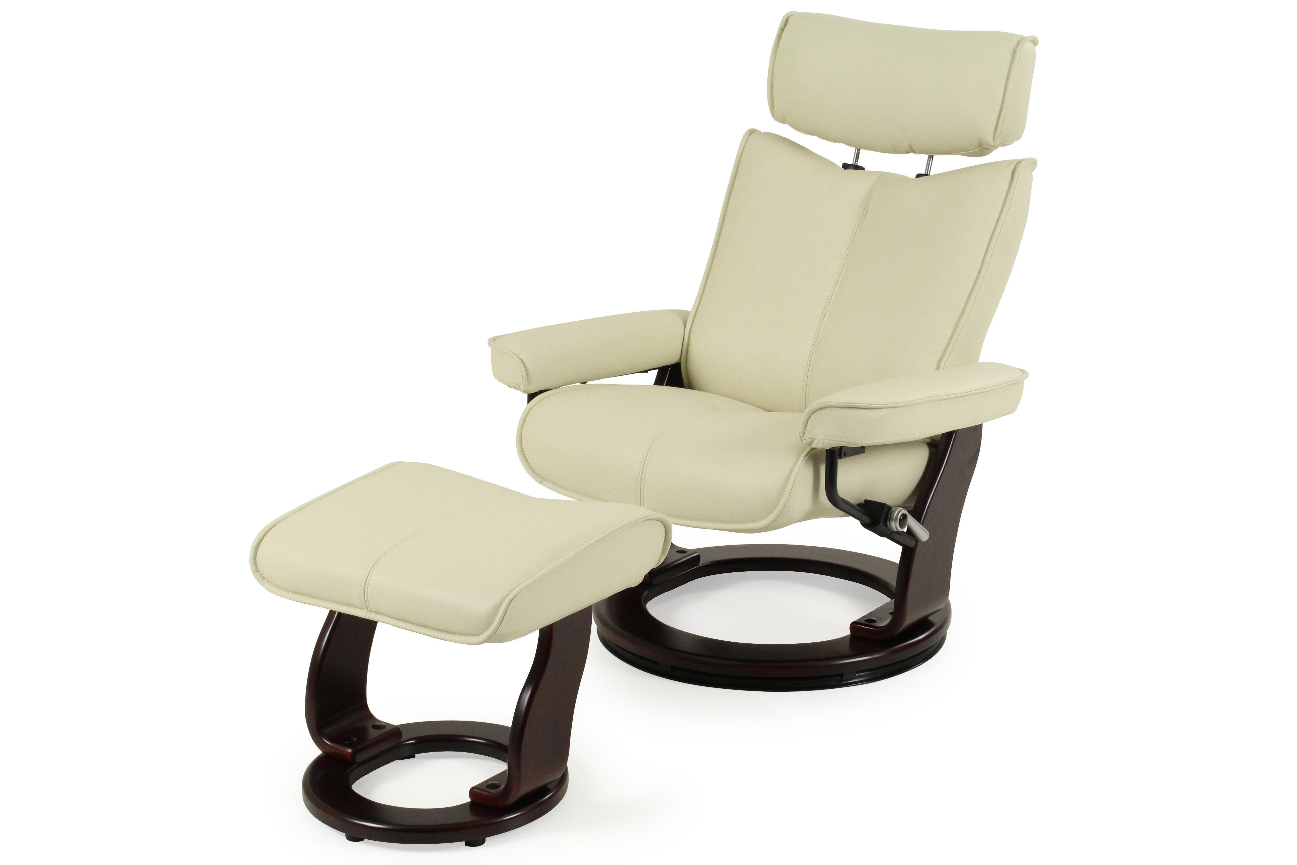 Malmo PU Chair And Footstool - Ivory