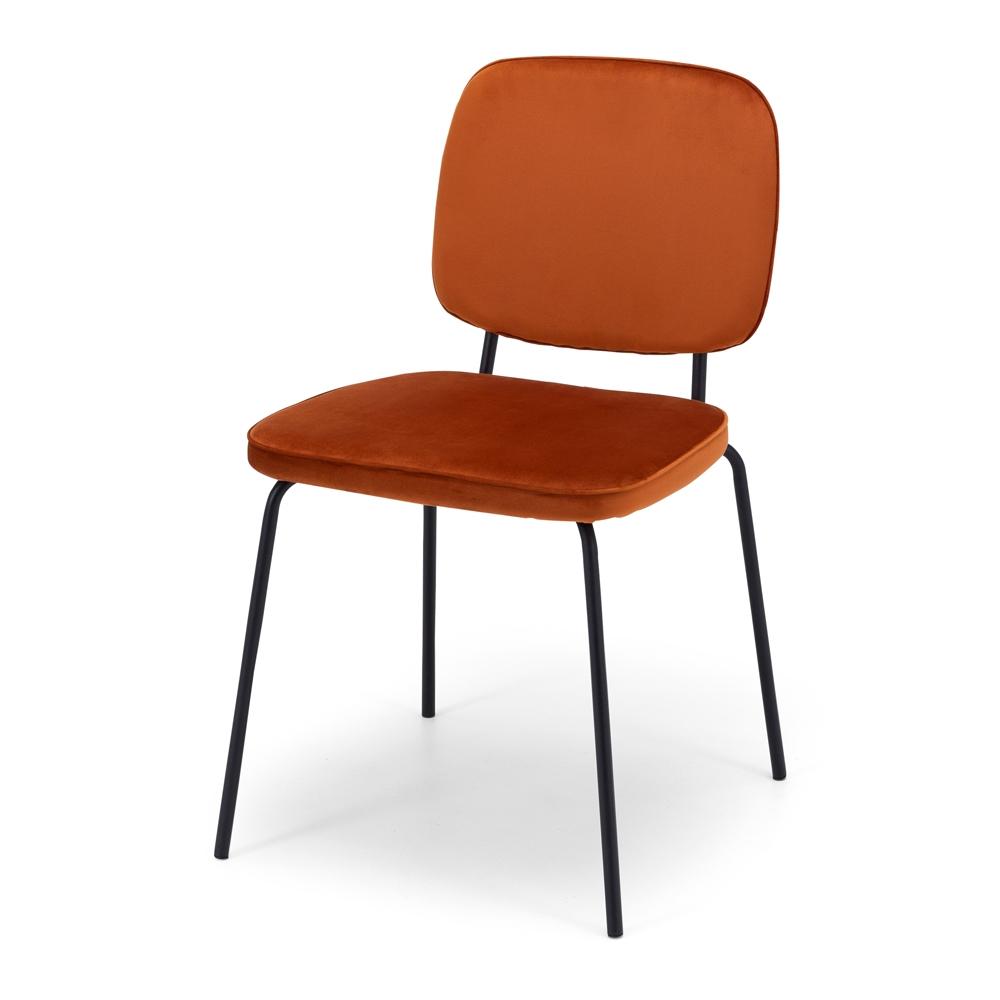 Clyde Dining Chair - Burnt Orange Velvet