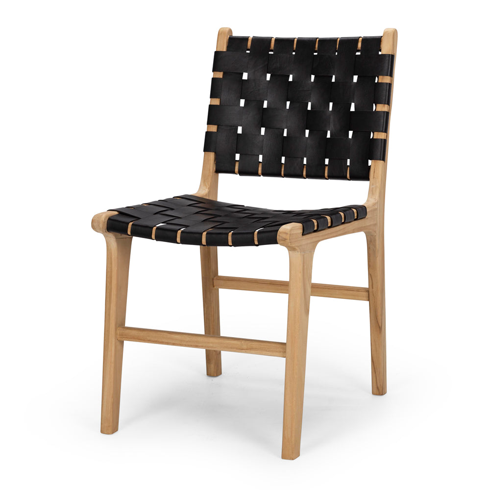 Indo Woven Dining Chair Black